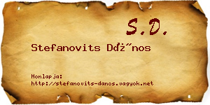 Stefanovits Dános névjegykártya